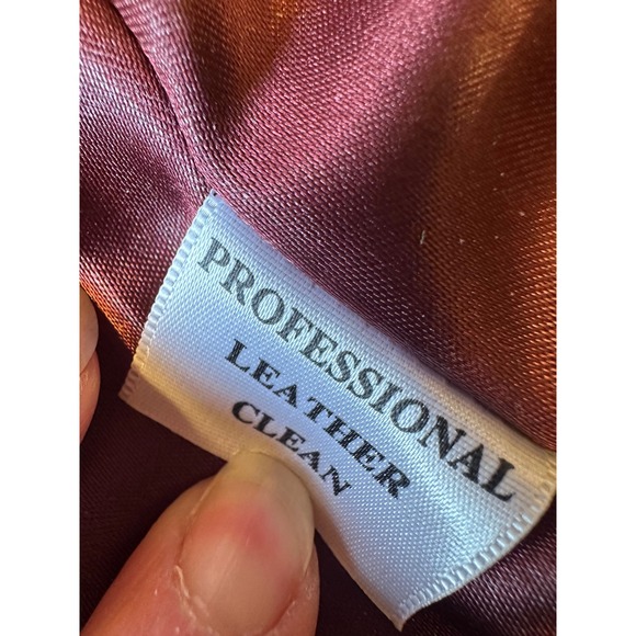 Chadwick's Burgundy Leather Trench Coat Longline Button Front Woman's Jacket M - Picture 11 of 15